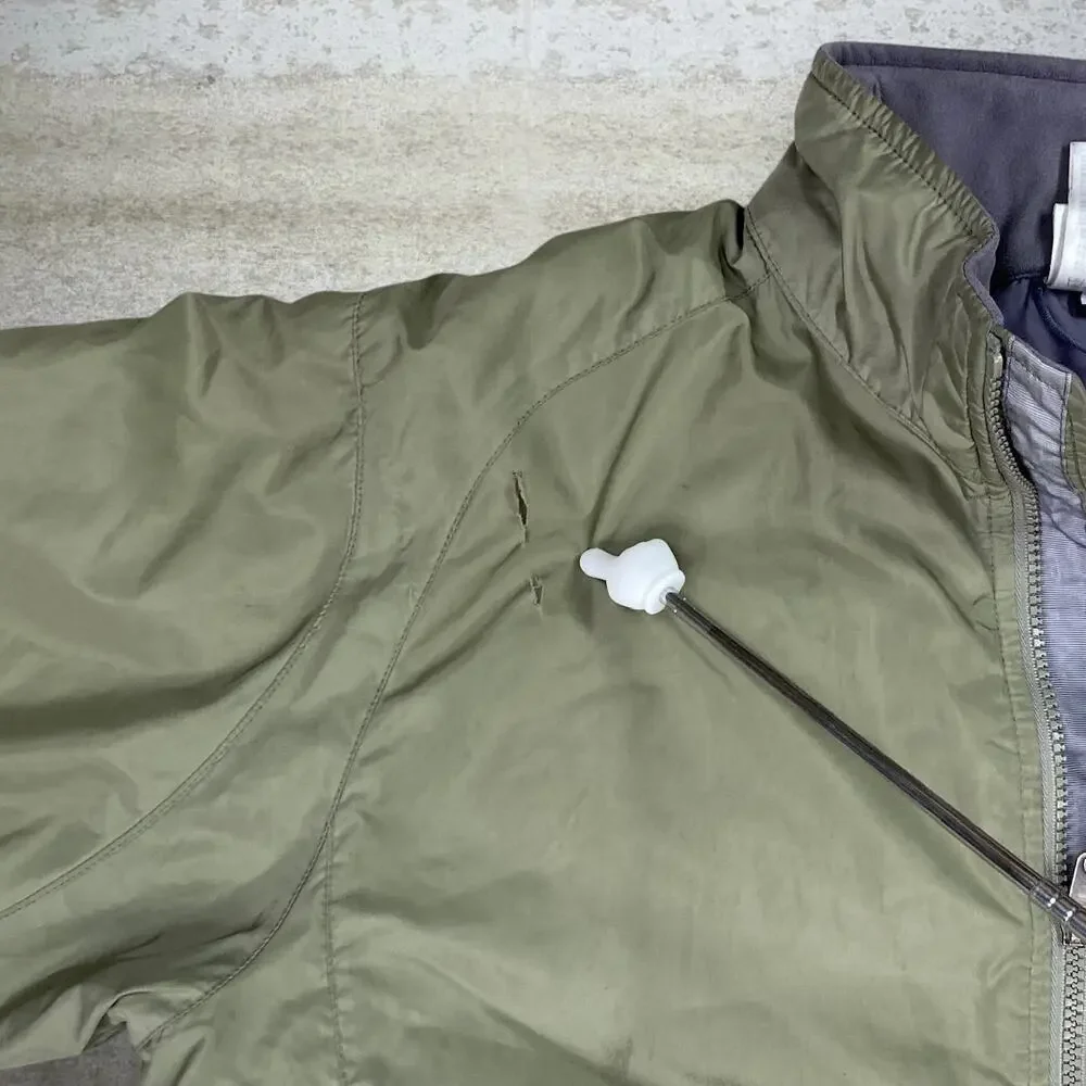 Vintage Y2K The North Face Puffer Jacket Mens L Green Grey Insulated Polyester - Picture 8 of 13